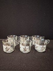Vintage DeValBor Italian Frosted Windrose Wheat Espresso Glasses Set Of 6