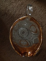 US Glass #15104 Victorian/Buzz Saw & Parenthesis Pitcher/Glasses/Bowl Set 1907