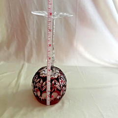 Boheniam Style cut-to-clear Ruby Red Hock Wine/Gobelet glass by Godinger (2)