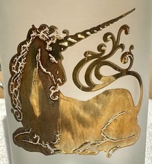 4 Vintage MCM Culver Unicorn Frosted Highball Tumblers 22K Gold Glasses Barware