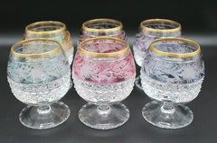 Set of 6 Marchioness by Ebeling & Reuss Multi-Color Brandy Snifter Glasses