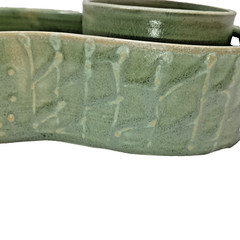 2 pc contemporary KING MAINE kiln art pottery – crackers & dip bowl – stunning