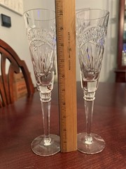 Vintage Lenox Crystal Dawn Of The Millenium Champagne Flutes Set Of 2 EUC