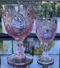 Mirrors and Roses Pinkby WRIGHT GLASS, L G Goblets