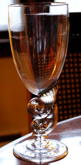 RARE Hand Blown DOUBLE NAUTILUS Water Goblet BOB CROOKS Signed British ART GLASS