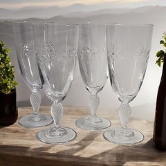 Vintage Mikasa Enchanted Moments Wine & Iced Tea Glasses Set of (4) Collectible