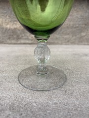 Cambridge Glass Elegant Aurora Green Wine, Cordial, Cocktail Glassware Set of 4