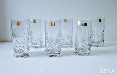 Set 6 Bohemian Handmade Crystal Czech Republic High-Ball Glasses 11.8 Fl Oz