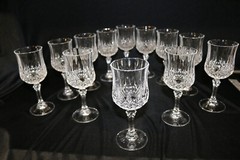 CRISTAL D’ARQUES LONGCHAMP Lead Crystal Wine Glasses 5 3/4 Oz France Set (12)