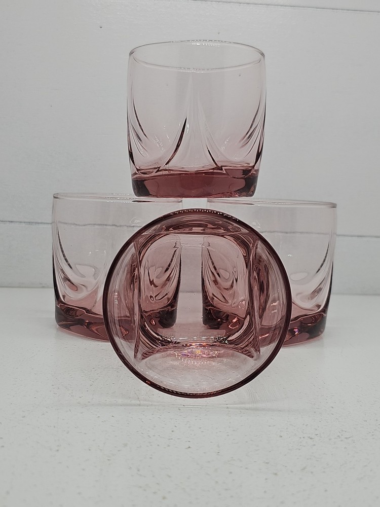 4 Vintage Libbey Imperial Plum Old Fashioned Rocks Whiskey Glasses EUC