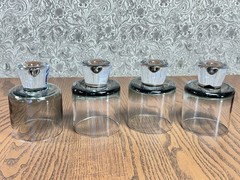 Vintage Tom Dixon Tank Low Ball Glasses Smoke Whiskey Bar Glassm MCM Mid Century