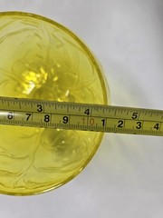 Vtg 2pc Secla Sigma Taste Setter Cabbage Leaf Yellow* Glass Goblets Portugal 60s