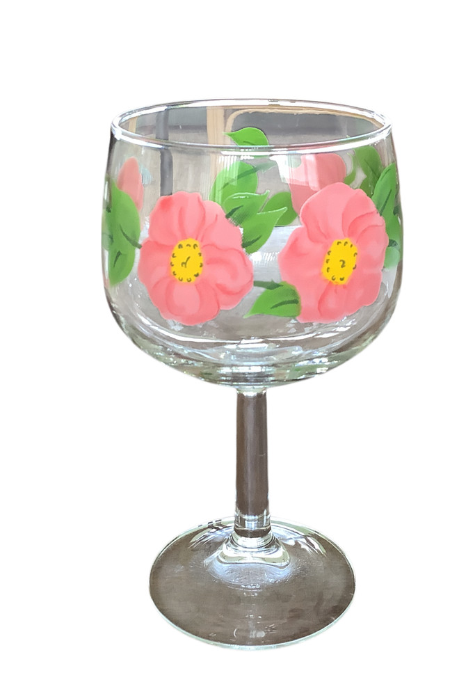 Franciscan Desert Rose Wine Glass 6.5” Painted Pink 8 Available Price Per Glass