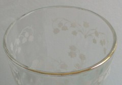3 Anchor Hocking Lily of The Valley 12 oz Flat Tumbler Green Glass 5 1/8″ Tall