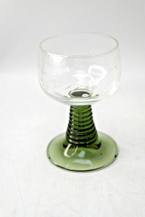 Vintage Luminarc France Green Beehive Stem with Etched Grape Design Set of 6