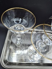 4-Vintage Crystal Noritake «Troy» Stemware Champagne Tall Sherbet 5 3/8” RARE EC