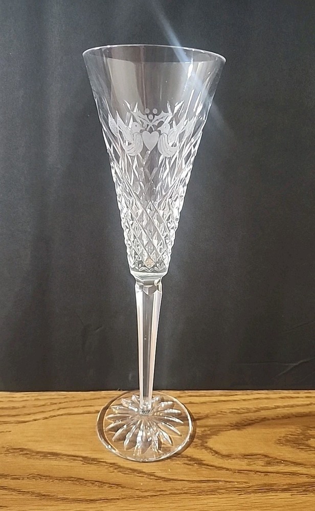 Waterford Crystal Two Turtle Doves Champagne Flute 2nd Edition 12 Days of Xmas
