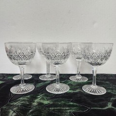 Thomas Webb Crystal Small Wine or Cocktail Glass Set. 6 glasses. Wellington.  