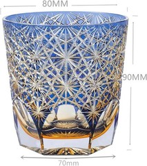 Edo Kiriko Crystal Whiskey Glasses Hand Cut To Clear 7oz-12oz Gift Packing NEW