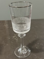 Vintage Tiffin Renaissance Platinum Wine Glass: Etched Crystal Retired 1977