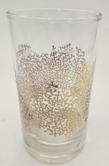 Set of 4 Vintage MCM Speckled Gold Drinking Glasses 10 oz
