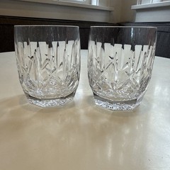 Waterford Westhampton Rounded Old Fashioned Crystal Glasses Pair, Flaws Noted