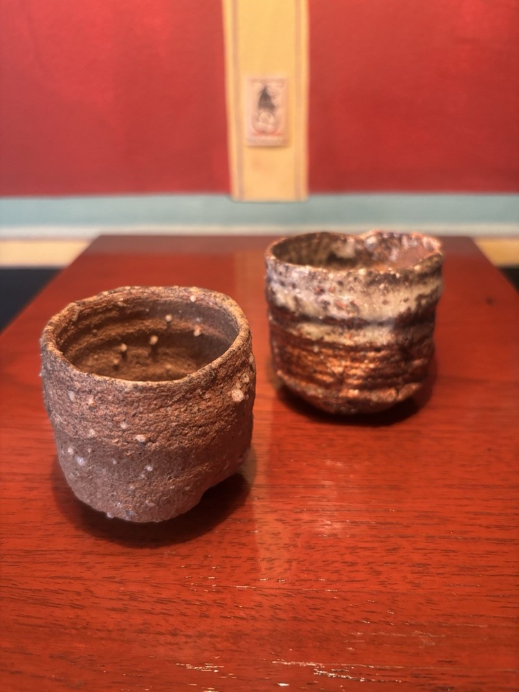 Lot Two Mike Weber Wood-Fired Guinomi Sake Cup Studio Pottery Ceramics Wisconsin