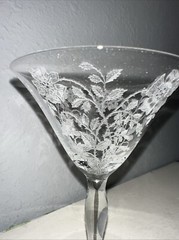 Liquor Cocktail Floret Blown Glass By Morgantown USA
