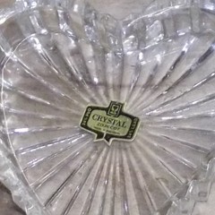 1 – Zajecar Lead Crystal «LOVE» Heart Shaped Trinket Box +1 – Glass Square Box L