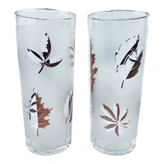 Libbey GOLD LEAF 5.5″ 12 oz. Highball Collins Tumbler Glasses Set Of 2