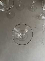 Vintage 1950s Tiffin Montclair Platinum Trim Champagne Glass 5 1/2” Set of 6