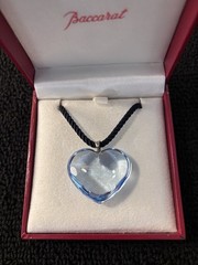 Sky Blue Heart Necklace In Baccarat Crystal Model 3