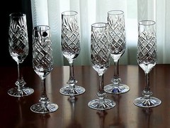 BALL Tall High quality CRYSTAL wine glasses/ GOBLETS, Set of 6, for white wine