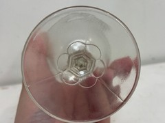 EAPG Clear Glass Water Goblet with Double Ribbon Decoration