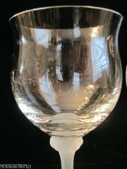 (2) MIKASA LAURA CRYSTAL 11 OZ WINE~GLASS~GOBLET~FROSTED STEM~EUC