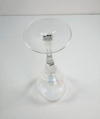 Set of 4 Vintage Iridescent Crystal Wine Glasses – Rainbow Glow! 8.5″ Tall