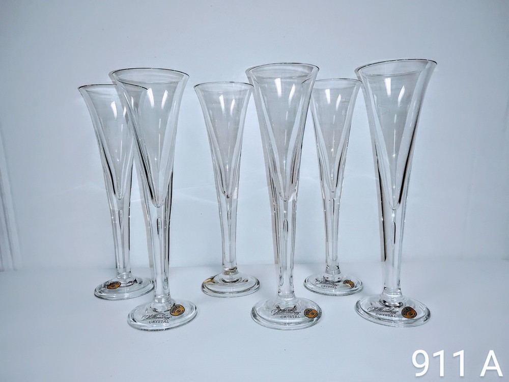 Set 6 Bohemian Handmade Crystal Czech Republic Cordial Glasses 4.4 Fl Oz (10.5)