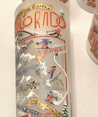 Vintage Colorado Glass Set 4 Cocktail Bar Cart Apres Ski Lodge MCM MOD Lodge