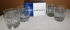 Luminarc 4 Sterling 13 oz. Double Old Fashion Glass Set Bar Glasses