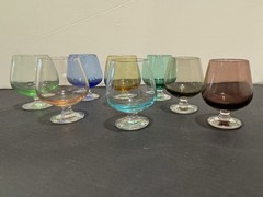 Eight Mini Cordial Glasses Brandy Sniffers