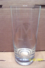 Etched Initial «M» Tall Glass