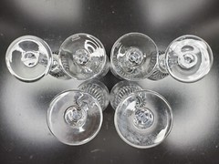 Rogaska Ivy (2) Goblets (4) Wine Glasses Set Vintage Elegant Cut Crystal Bar Lot