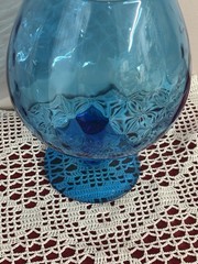 Blue Large Decorative Glass Stemmed Brandy Shape