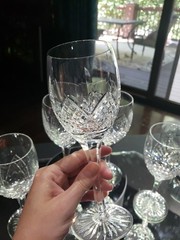 (1) Wine Claret Glass 7-3/4″ Goblet, Cut Crystal Edinburgh Montrose Signed