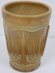 Vintage Chocolate Caramel Slag Glass Cactus Design