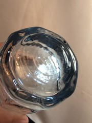 Set of 3 Libbey 8 Panel Light Blue Textured Glass Sm Tumblers MCM 5in