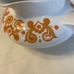 Mid Century Modern Ridgeway Ironstone Christina Orange And Gold