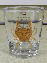 Vintage Horoscope Zodiac Cancer MCM Cocktail Bar Tumbler Glass Retro Beverage