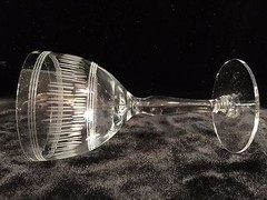 Elegant Stemware w/Etched Bands 3 Sizes 10 Wine/12 Champagne/7 Cordial