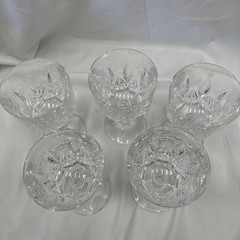 Vtg Royal Crystal Rock (RCR) Ambassador Pattern Cut Crystal Wine Or Water Goblet